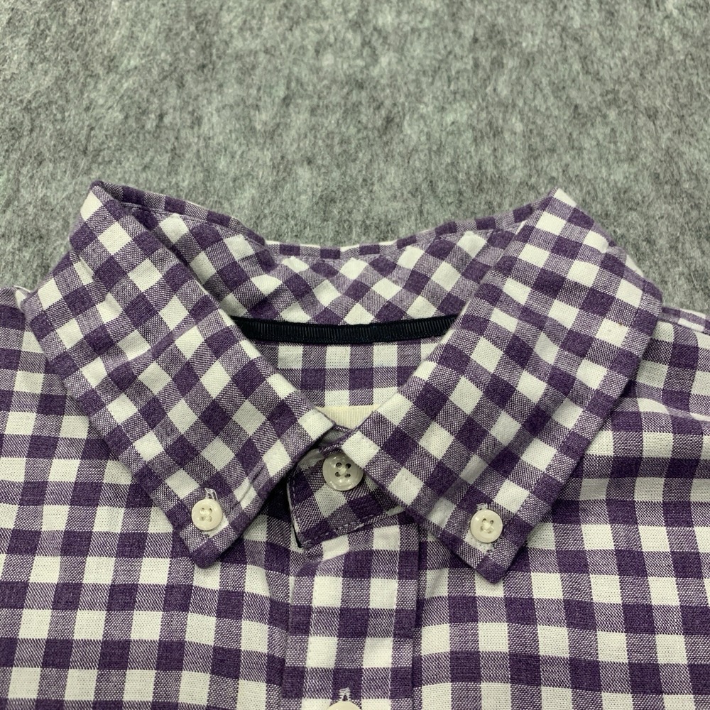 Johnnie O Men's Hangin' Out Purple White Check Button Down Shirt - Size L - Picture 3 of 15